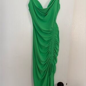 Zara Green Ruched Dress